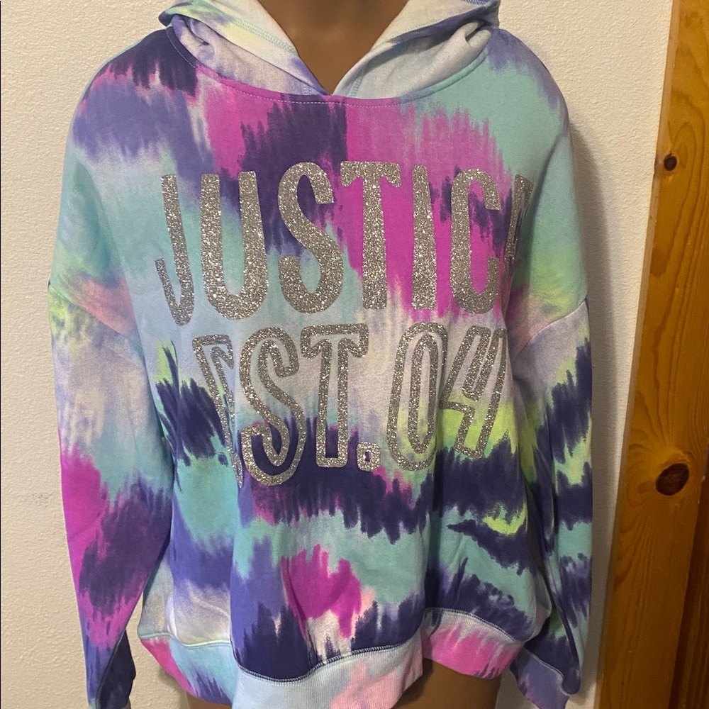 NWT Justice Multicolor Tie-Dye Hoodie 16P/18P